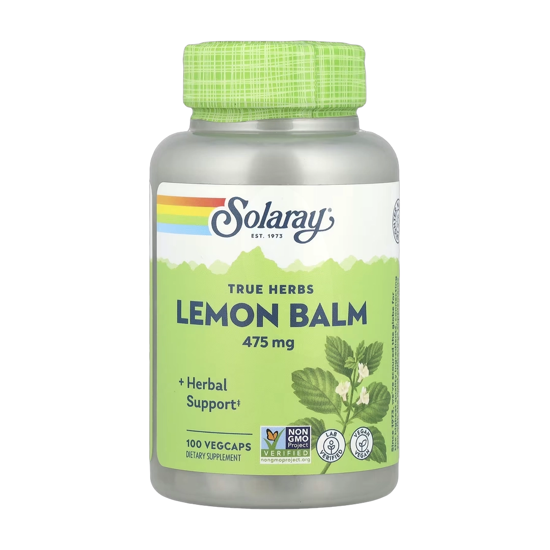 Solaray, True Herbs, Lemon Balm, 475 mg, 100 VegCaps