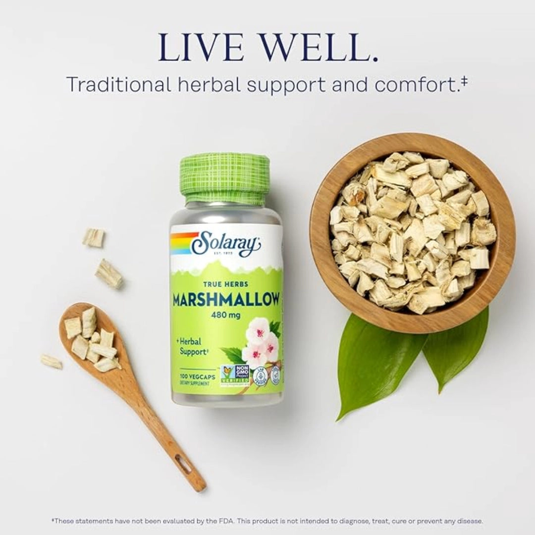 Solaray, True Herbs, Marshmallow, 480 mg, 100 VegCaps