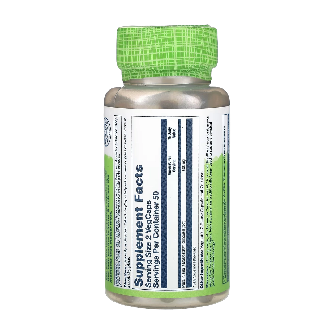 Solaray, True Herbs, Muira Puama, 100 VegCaps (300 mg per Capsule)