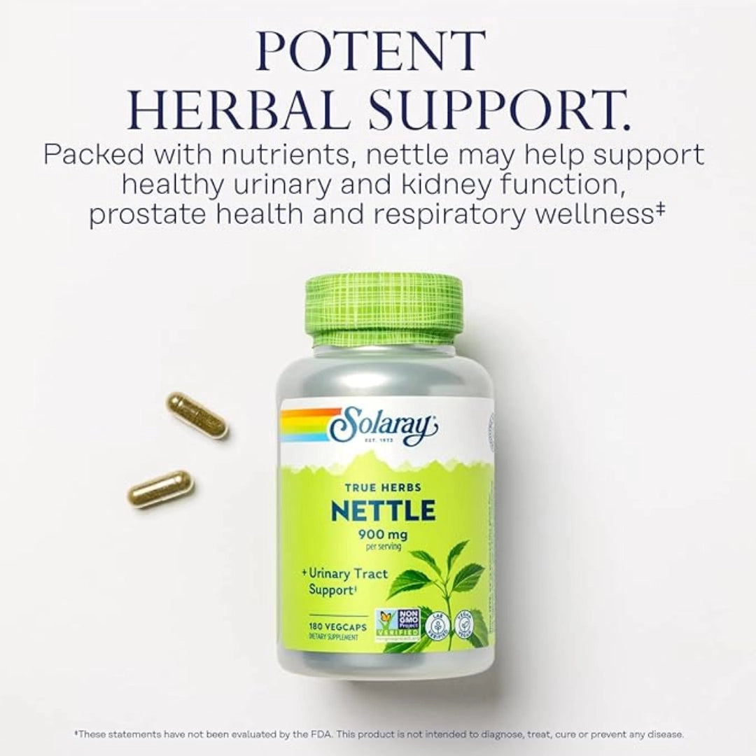 Solaray, True Herbs, Nettle, 180 VegCaps (450 mg per Capsule)