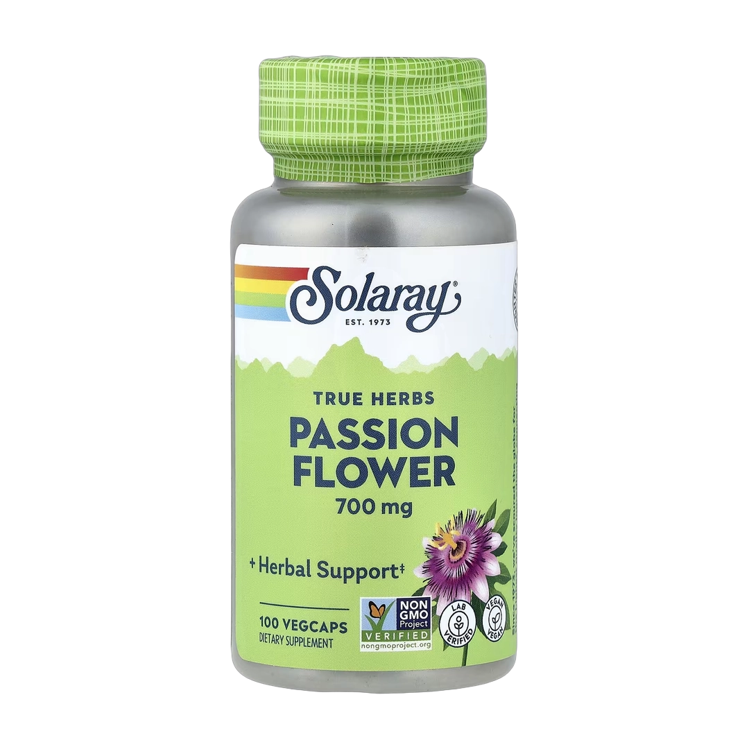 Solaray, True Herbs, Passion Flower, 100 VegCaps (350 mg per VegCap)