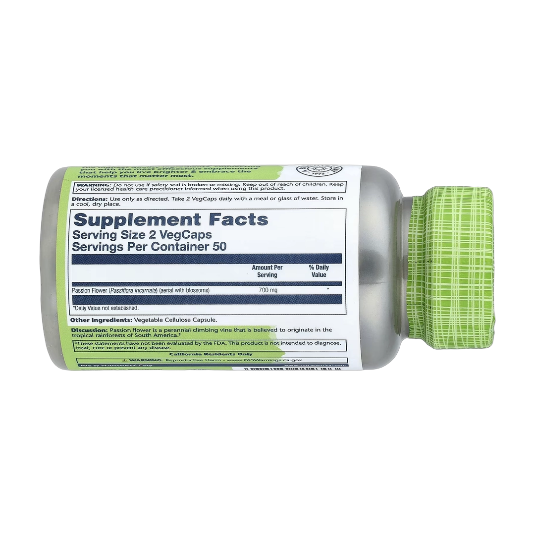 Solaray, True Herbs, Passion Flower, 100 VegCaps (350 mg per VegCap)