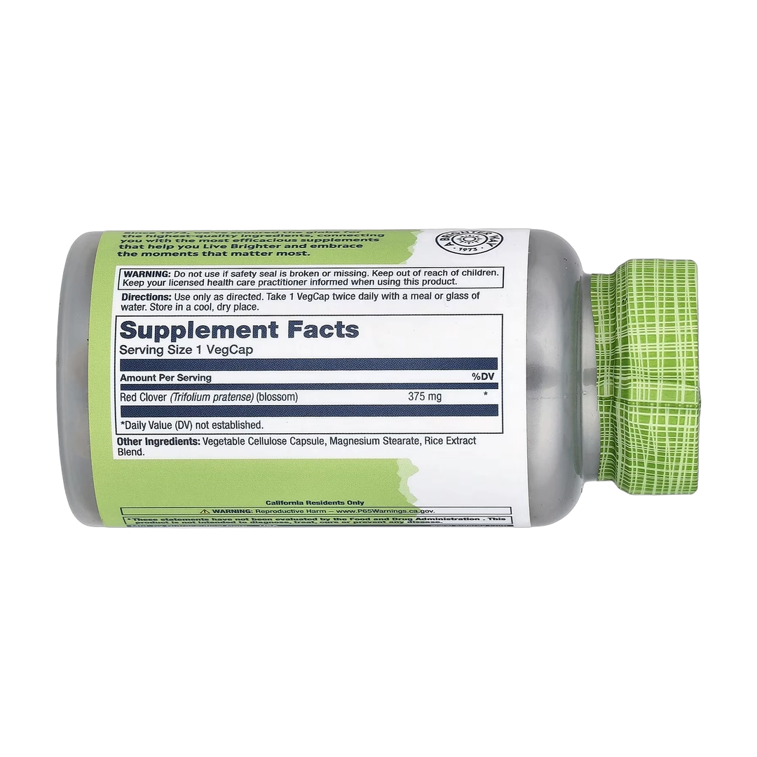 Solaray, True Herbs, Red Clover, 375 mg, 100 VegCaps