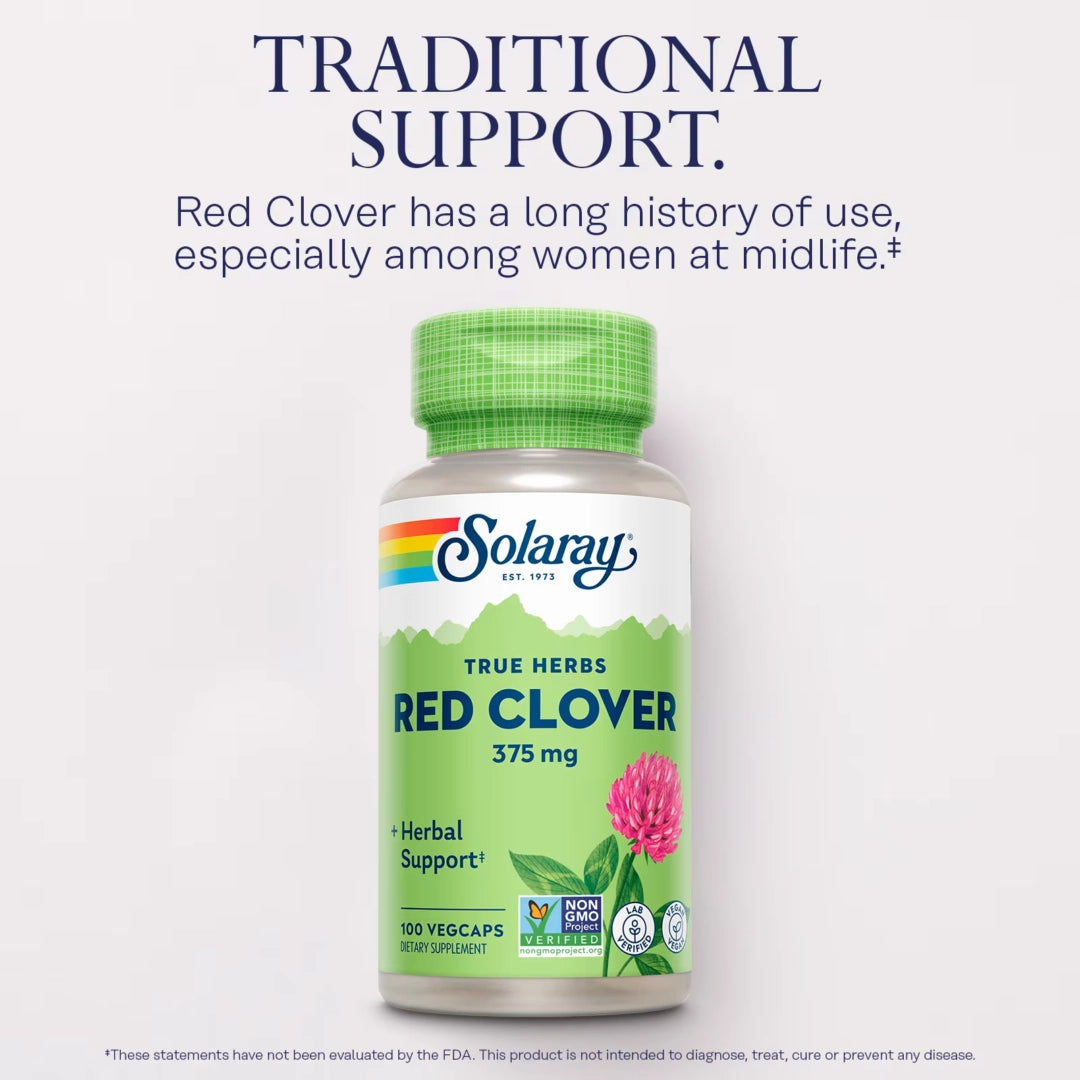 Solaray, True Herbs, Red Clover, 375 mg, 100 VegCaps