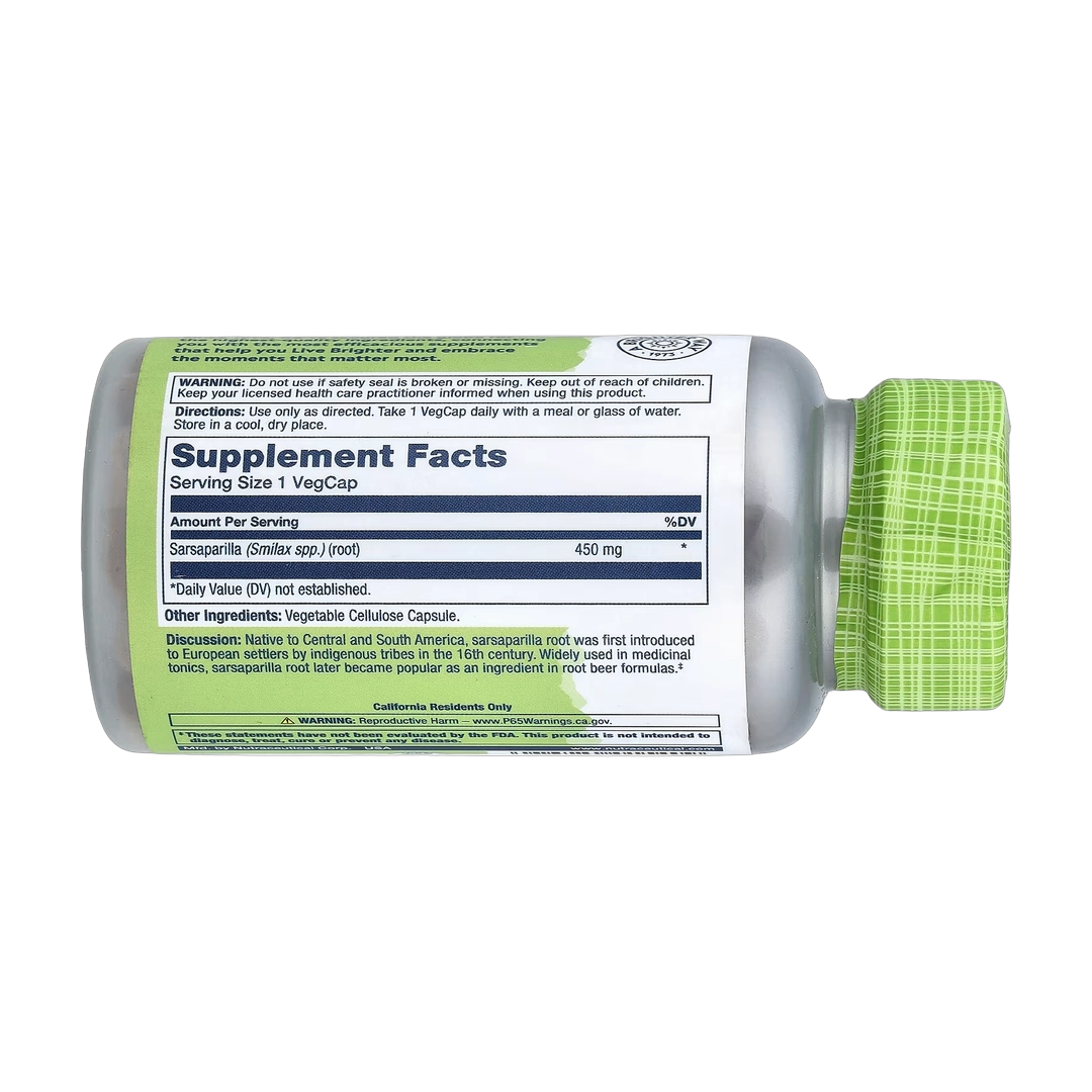 Solaray, True Herbs, Sarsaparilla, 450 mg, 100 Vegcaps