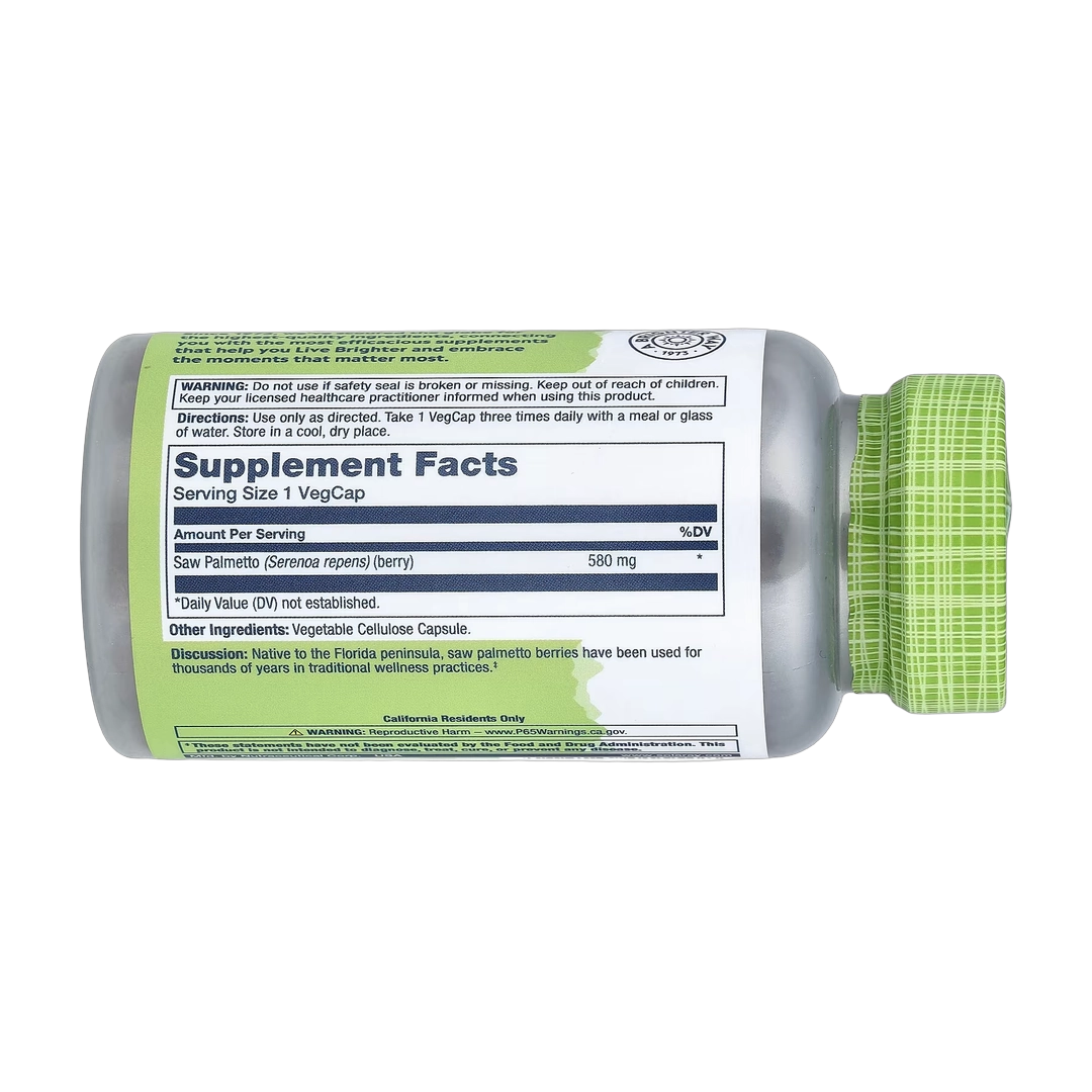 Solaray, True Herbs, Saw Palmetto, 580 mg, 100 Vegcaps