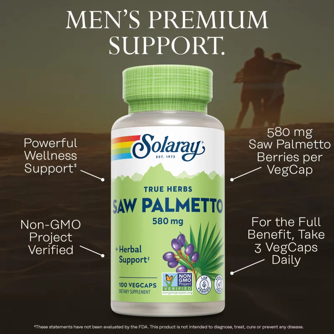 Solaray, True Herbs, Saw Palmetto, 580 mg, 100 Vegcaps