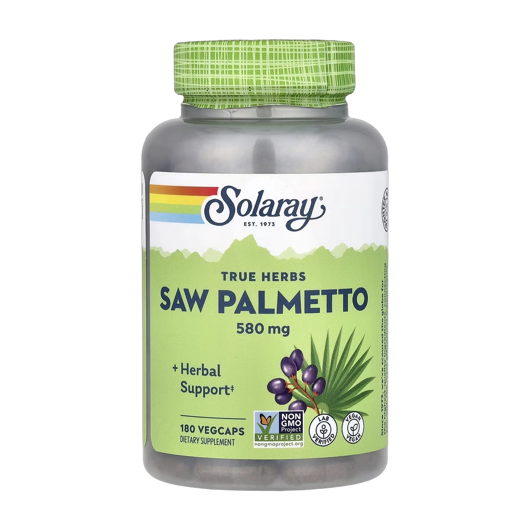 Solaray, True Herbs, Saw Palmetto, 580 mg, 180 VegCaps