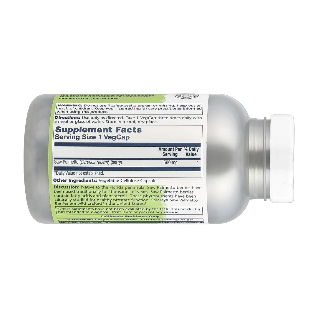 Solaray, True Herbs, Saw Palmetto, 580 mg, 360 VegCaps