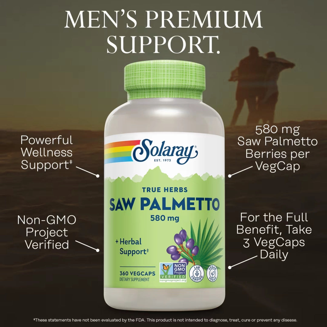 Solaray, True Herbs, Saw Palmetto, 580 mg, 360 VegCaps