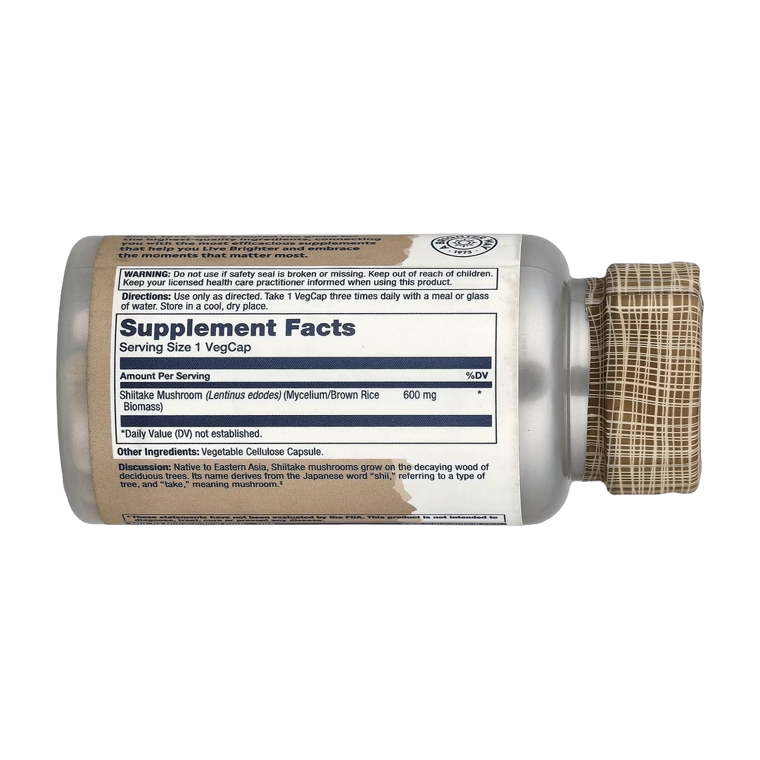 Solaray, Mushrooms, Shiitake Mushroom, 600 mg, 100 VegCaps