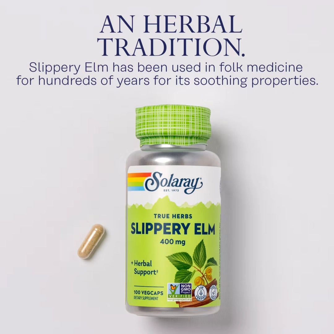 Solaray, True Herbs, Slippery Elm, 400 mg, 100 VegCaps