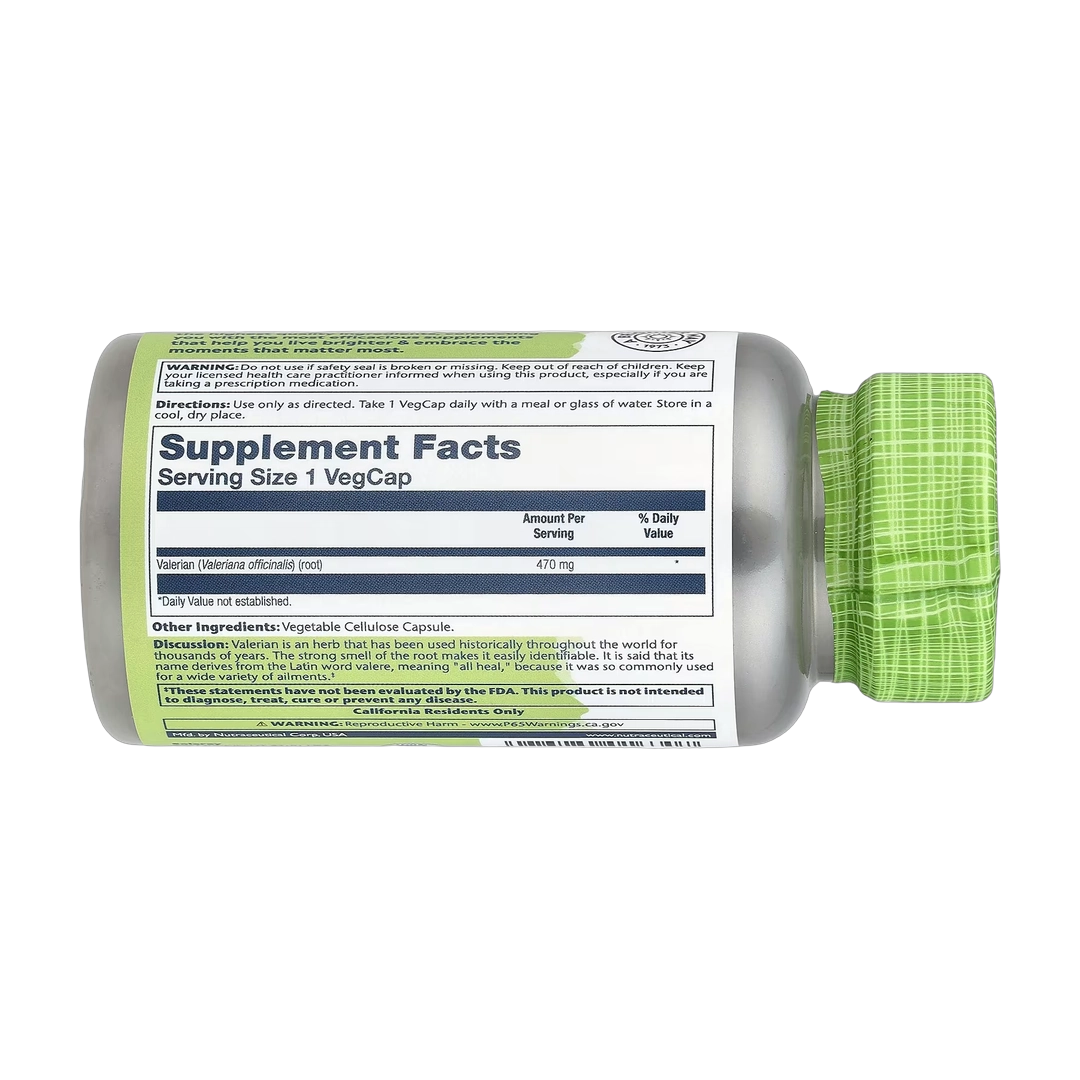 Solaray, True Herbs, Valerian, 470 mg, 100 VegCaps