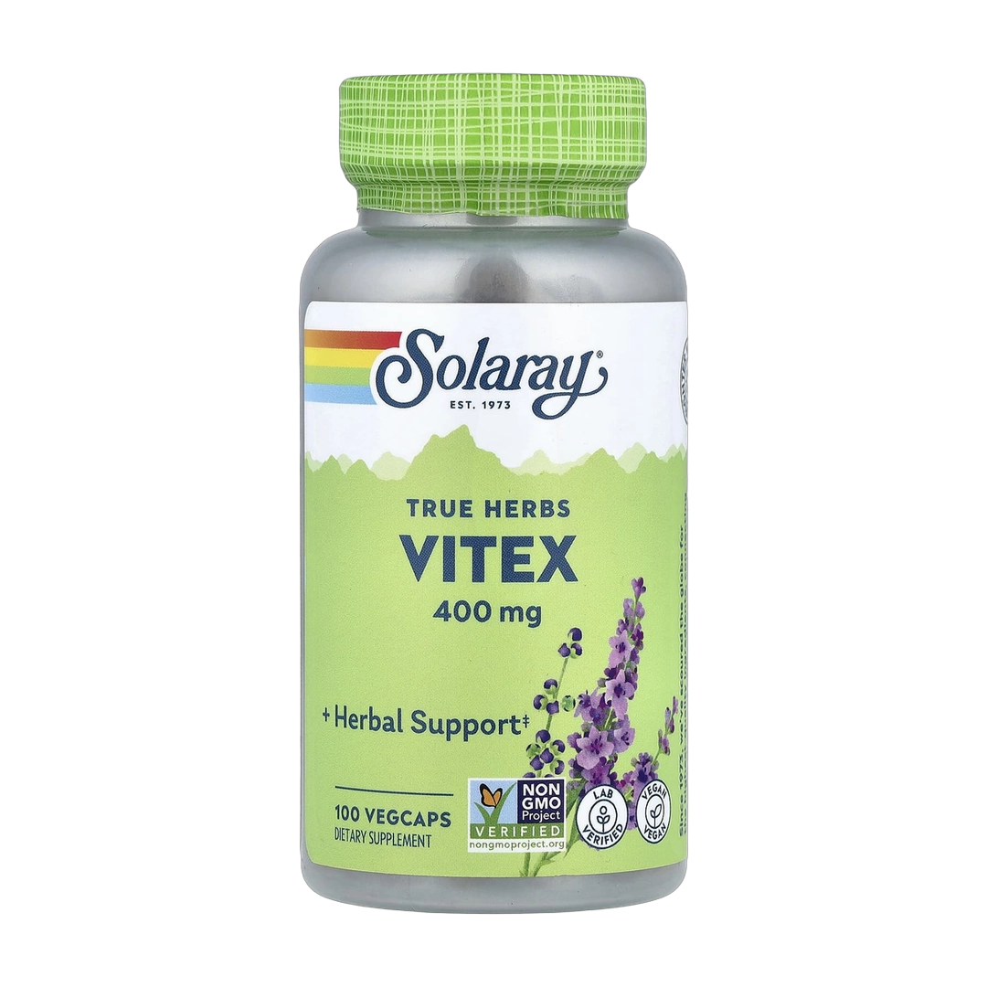 Solaray, True Herbs, Vitex, 400 mg, 100 VegCaps front packaging view