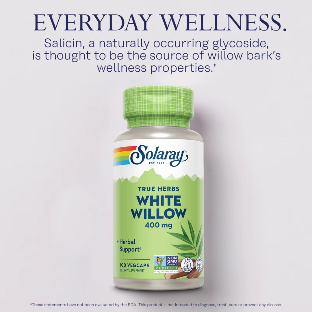 Solaray, True Herbs, White Willow, 400 mg, 100 VegCaps