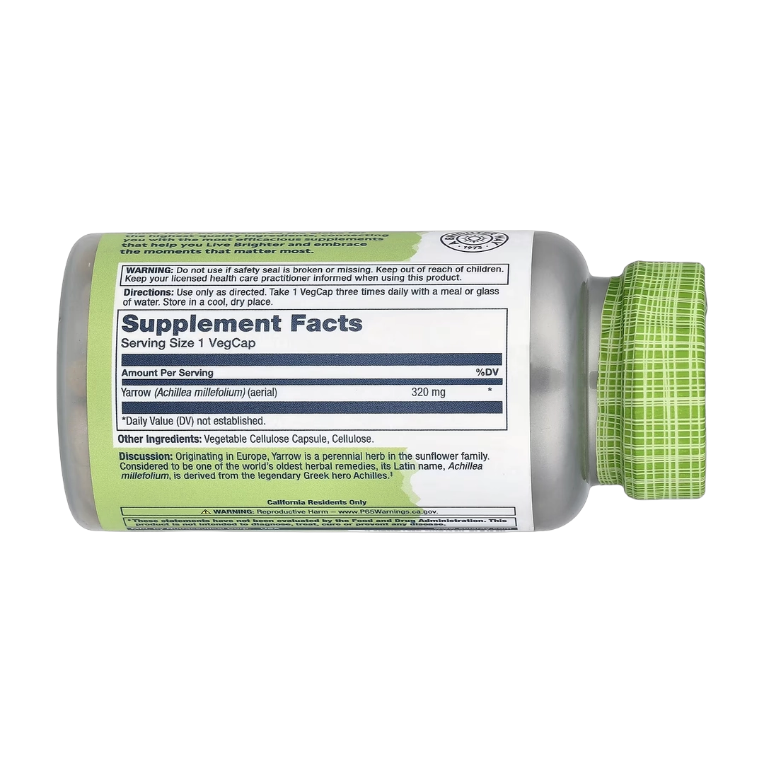 Solaray, True Herbs, Yarrow, 320 mg, 100 VegCaps