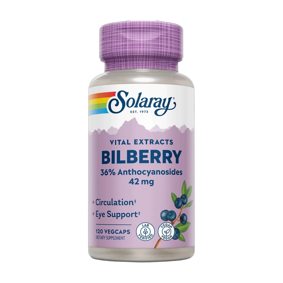 Solaray, Bilberry Berry Extract 42 mg, 120 VegCaps