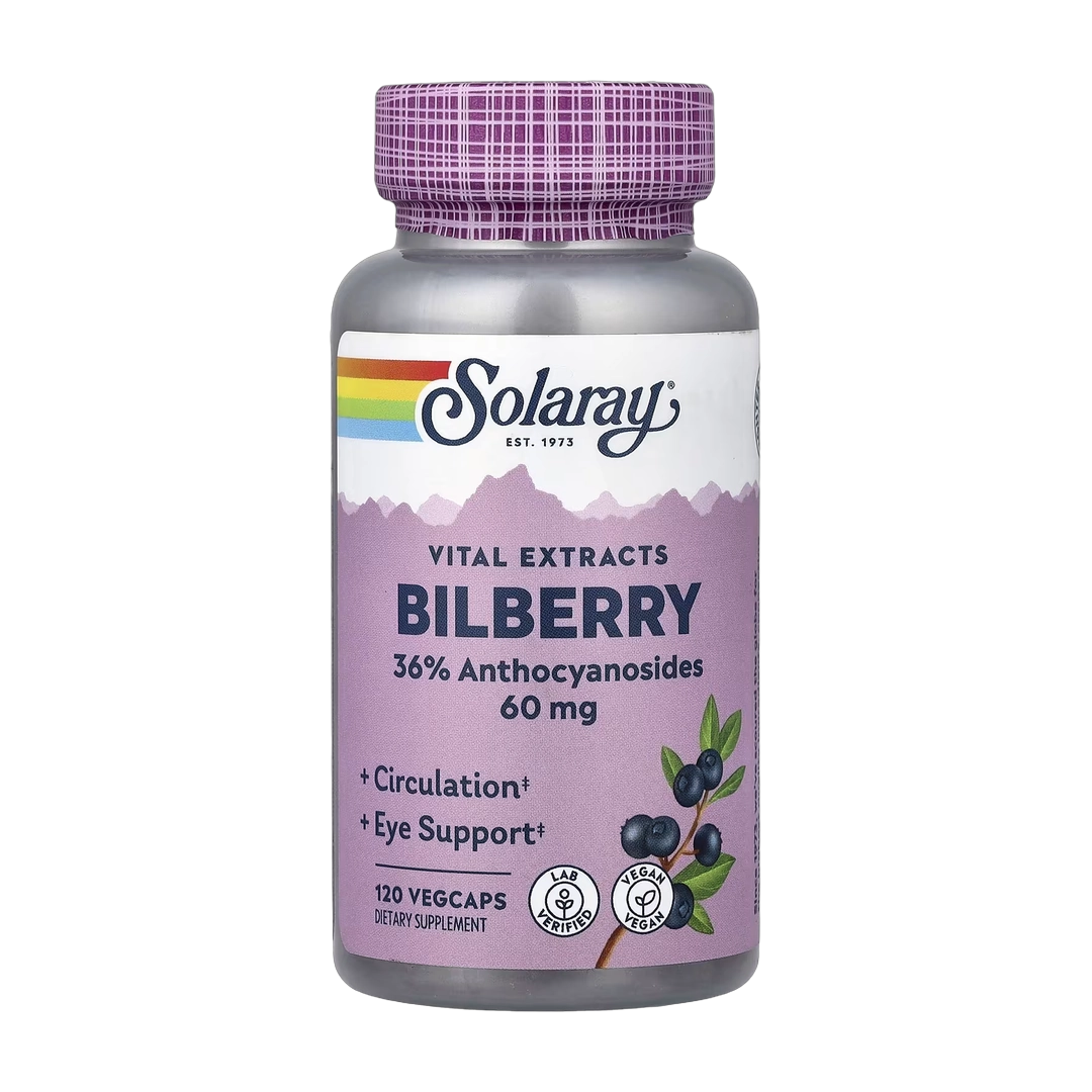 Solaray, Vital Extracts, Bilberry, 60 mg, 120 VegCaps