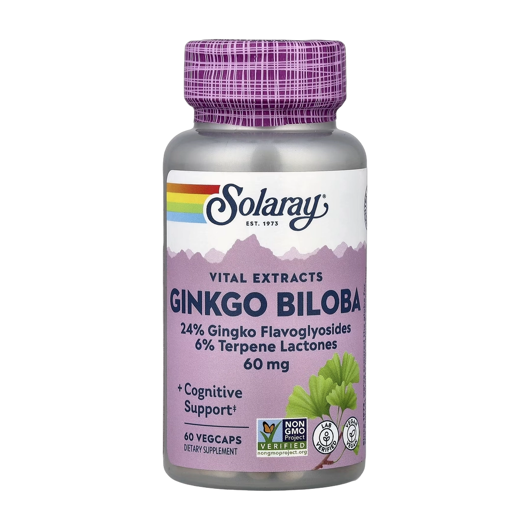 Solaray, Vital Extracts, Ginkgo Biloba, 60 mg, 60 VegCaps