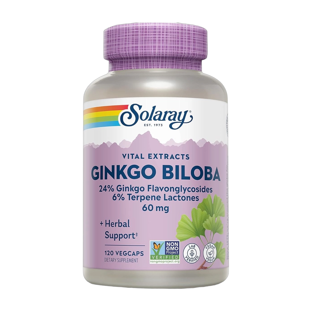 Solaray, Ginkgo Biloba Extract 60mg, 120 VegCaps