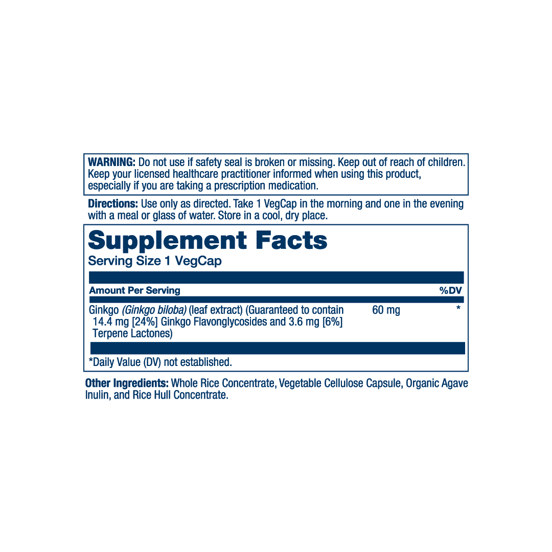 Solaray, Ginkgo Biloba Extract 60mg, 120 VegCaps