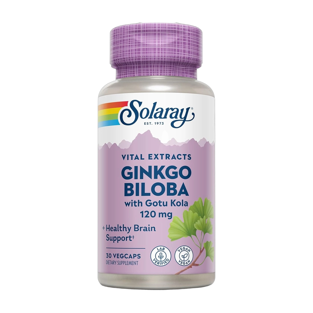 SOLARAY, Ginkgo Biloba Extract with Gotu Kola, 30 VegCaps