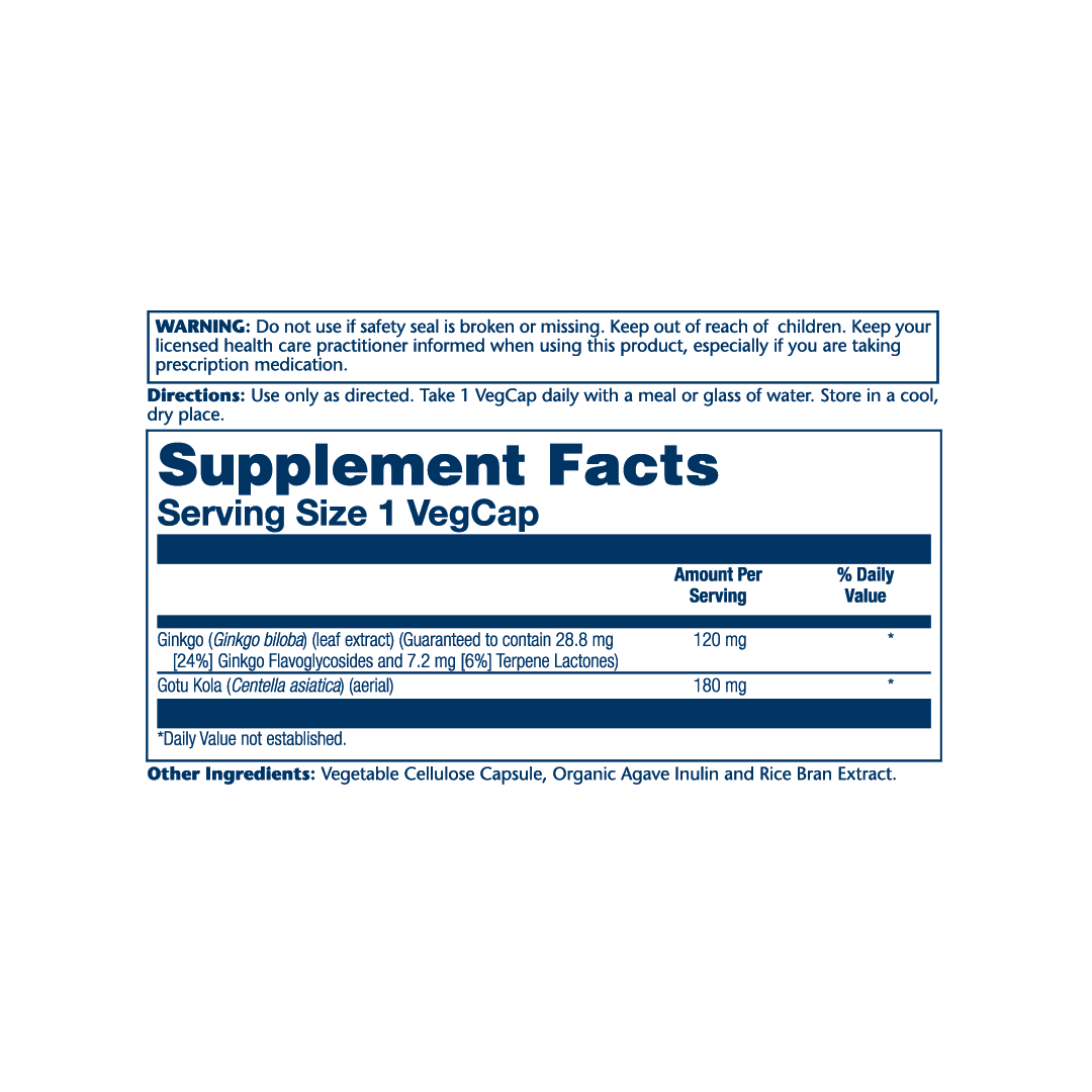 SOLARAY, Ginkgo Biloba Extract with Gotu Kola, 30 VegCaps