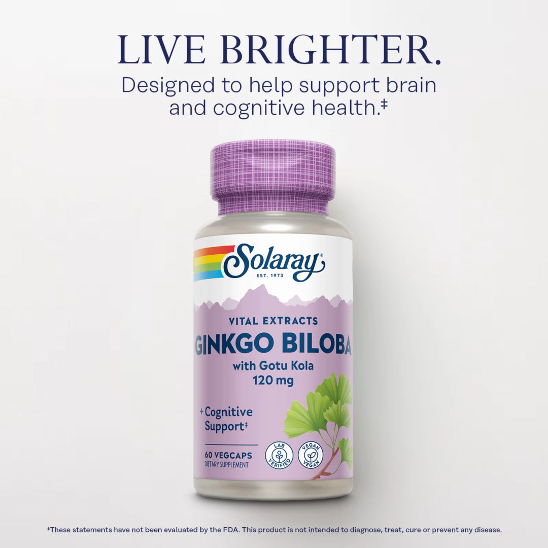 Solaray, Vital Extracts, Ginkgo Biloba With Gotu Kola, 60 VegCaps
