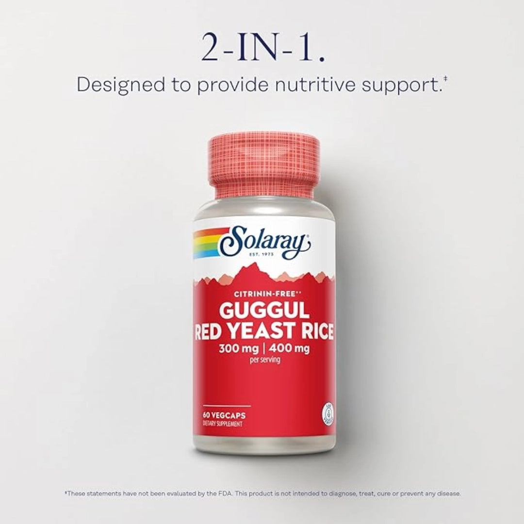Solaray, Guggul Gum Extract & Red Yeast Rice, 60 VegCaps