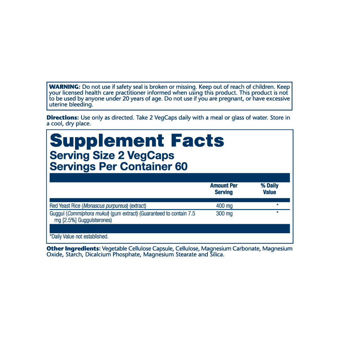Solaray, Guggul Gum Extract & Red Yeast Rice, 60 VegCaps