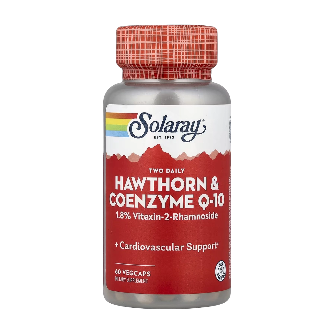 Solaray, Two Daily, Hawthorn & Coenzyme Q-10, 60 VegCaps