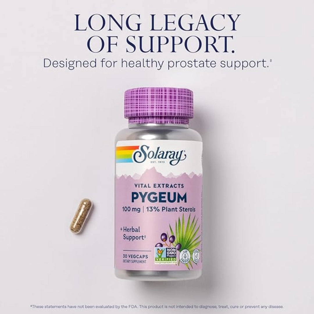 Solaray, Pygeum Bark Extract, One Daily 100mg, 30 VegCaps