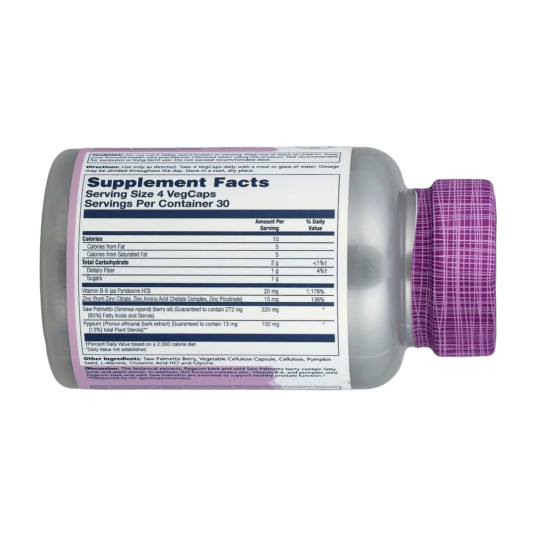 Solaray, Vital Extracts, Saw Palmetto & Pygeum with Zinc, 120 VegCaps