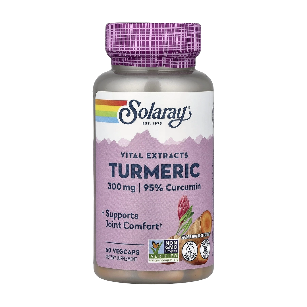 Solaray, Vital Extracts, Turmeric, 300 mg, 60 VegCaps front packaging view
