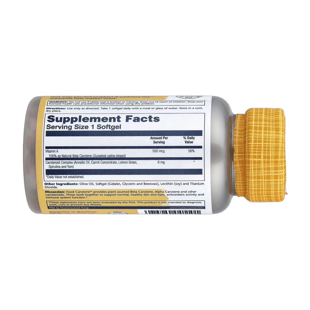 Solaray, Food Carotene™, 500 mcg, 100 Softgels