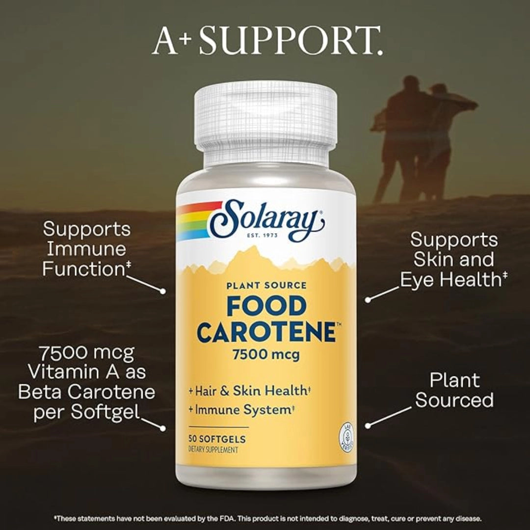 Solaray, Food Carotene, 7500 mcg, 50 Softgels