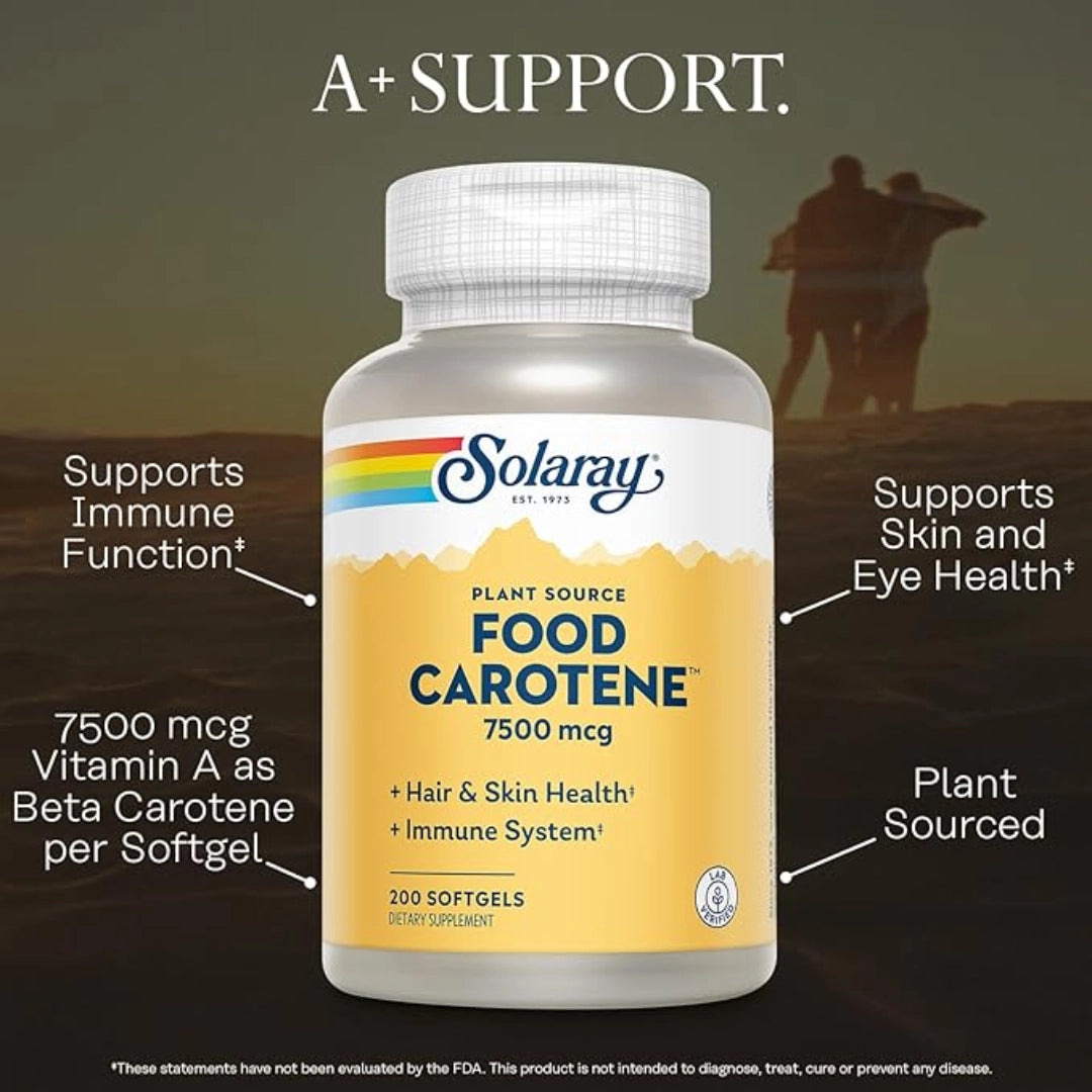 Solaray, Food Carotene, 7500 mcg, 200 Softgels