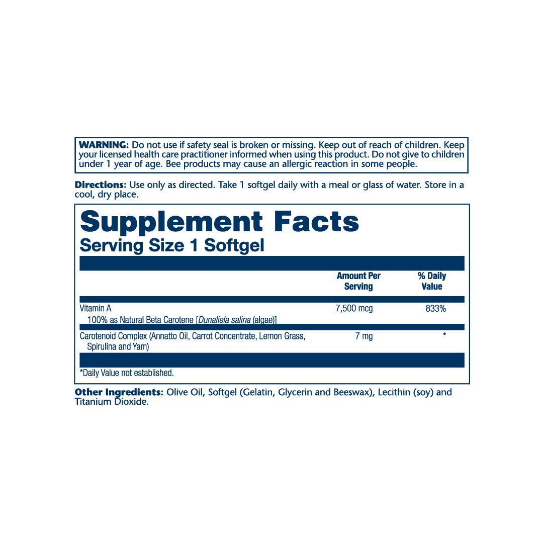 Solaray, Food Carotene, 7500 mcg, 200 Softgels
