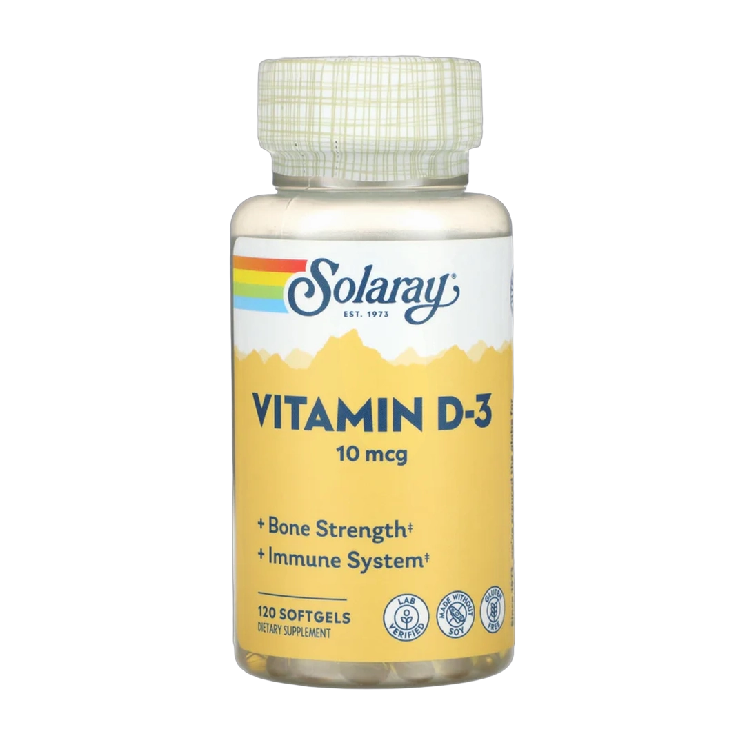 Solaray, Vitamin D-3, 10 mcg, 120 Softgels