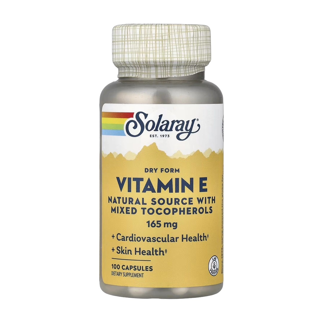Solaray, Dry Form Vitamin E, 165 mg, 100 Capsules