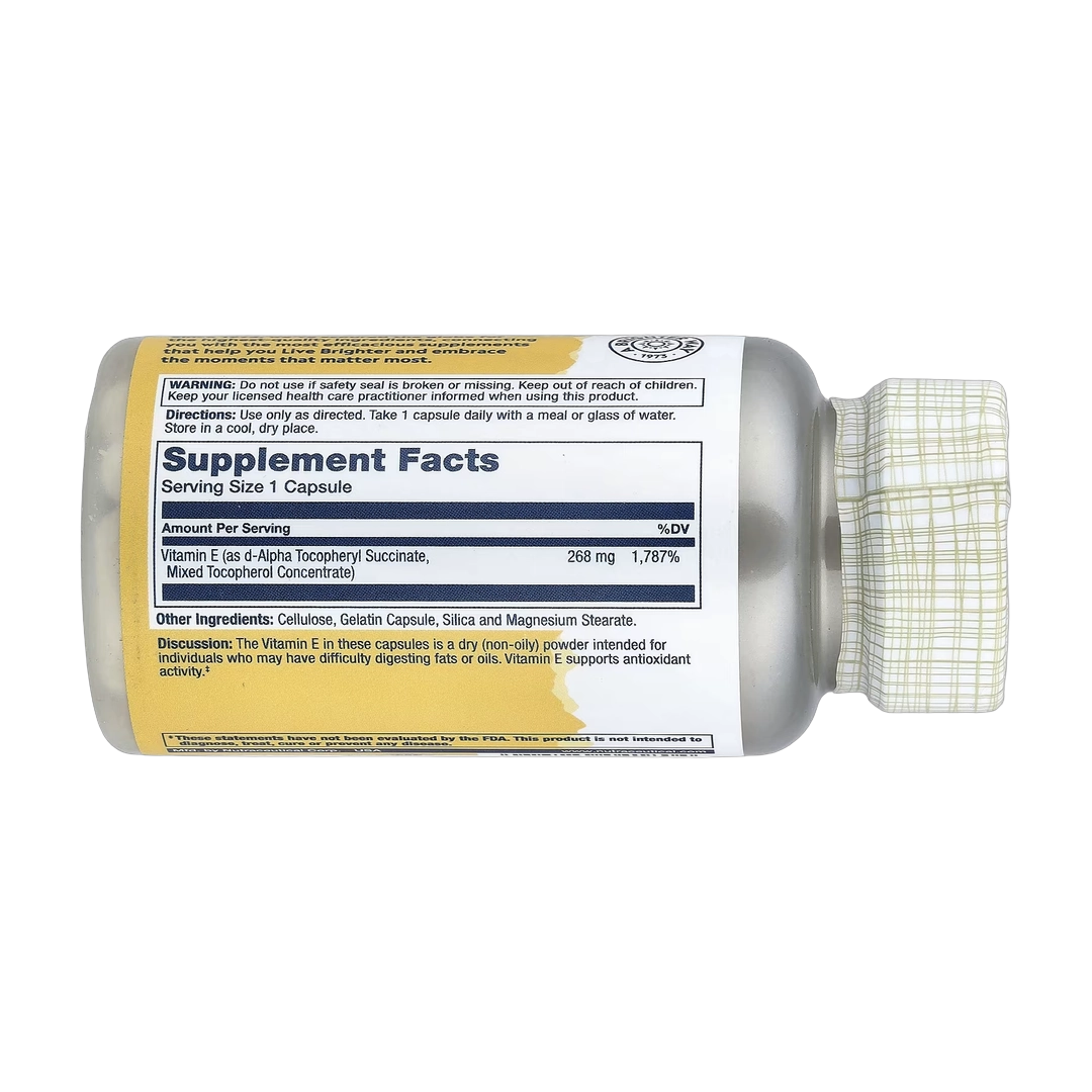 Solaray, Vitamin E with Mixed Tocopherols, 268 mg, 50 Capsules