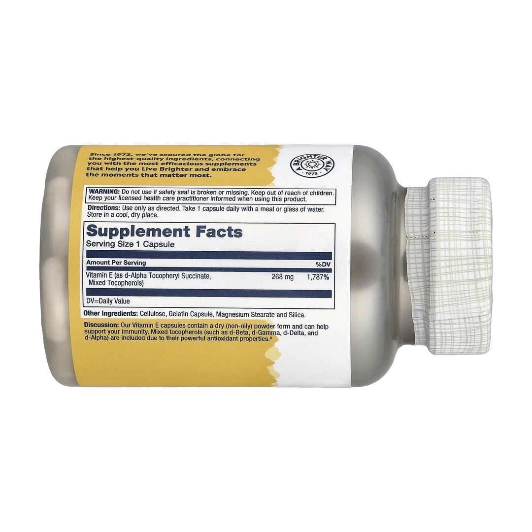 Solaray, Vitamin E with Mixed Tocopherols, 268 mg, 100 Capsules