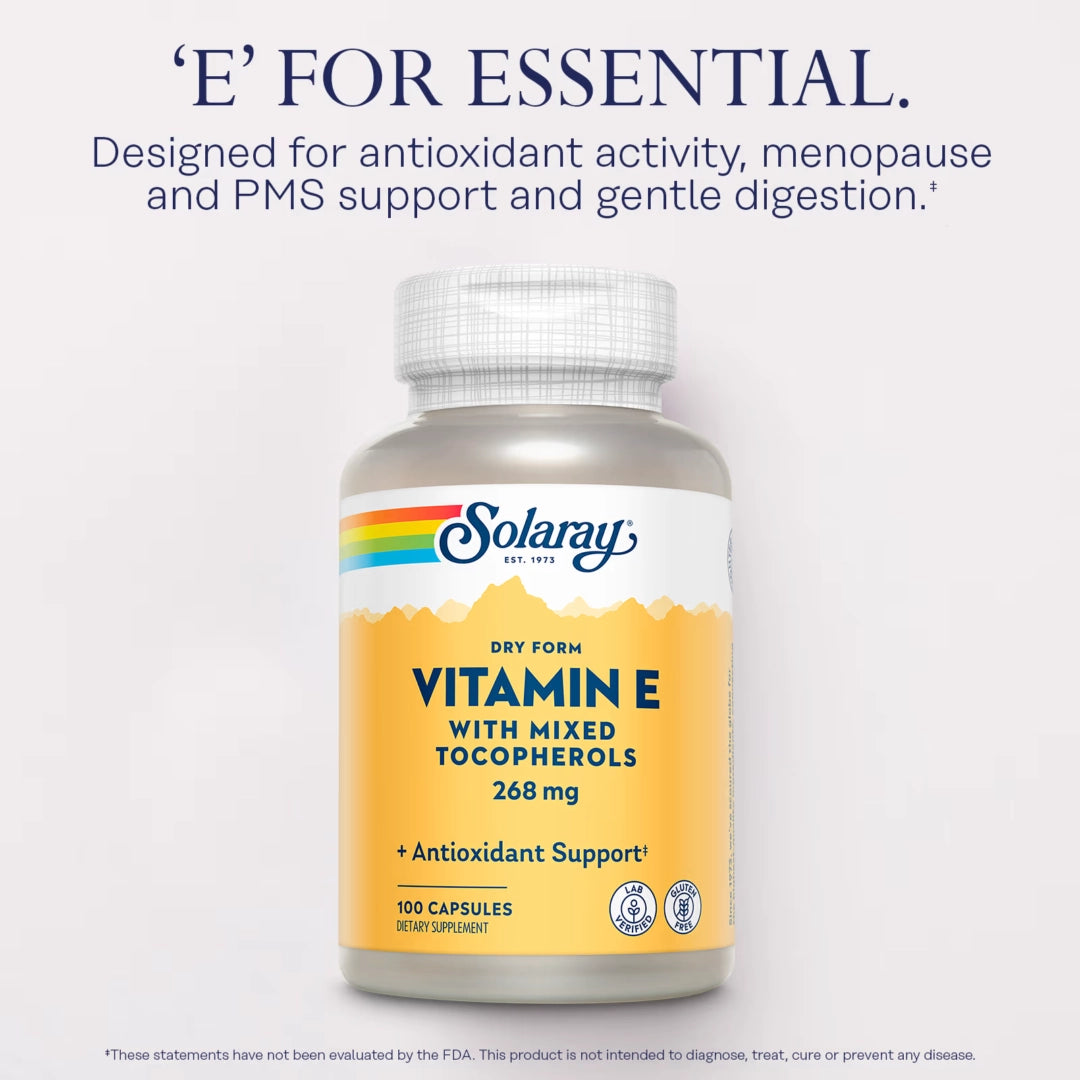 Solaray, Vitamin E with Mixed Tocopherols, 268 mg, 100 Capsules