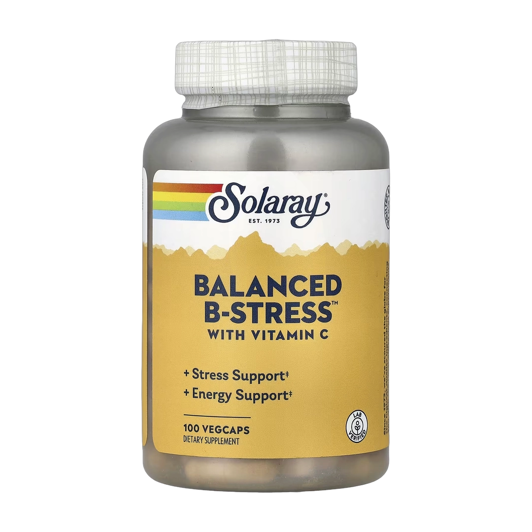 Solaray, Balanced B-Stress™ with Vitamin C, 100 VegCaps