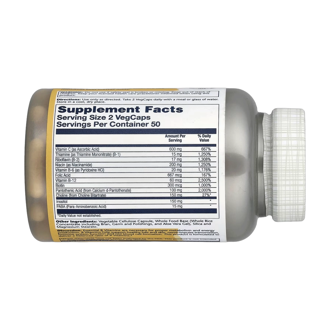Solaray, Balanced B-Stress™ with Vitamin C, 100 VegCaps