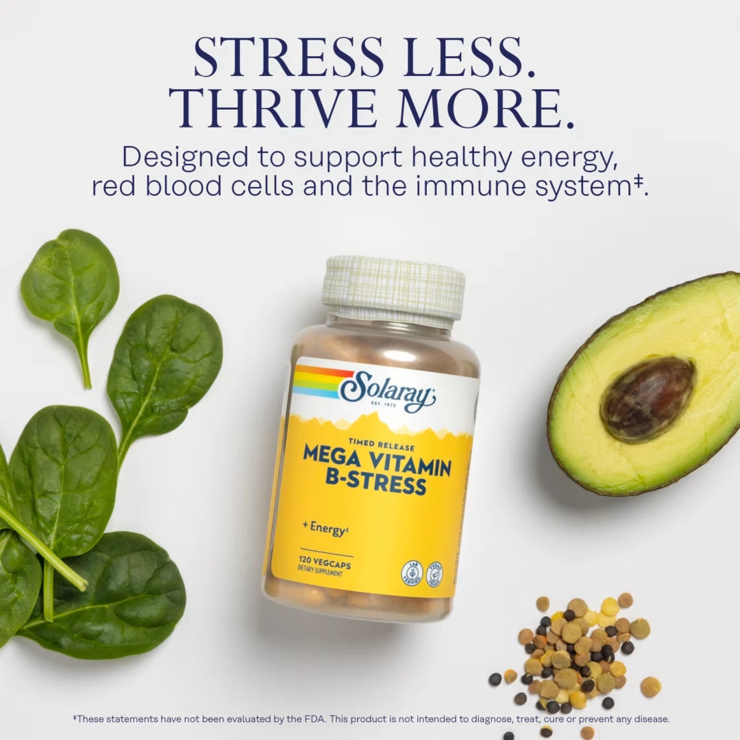 Solaray, Mega Vitamin B-Stress, Timed Release, 120 VegCaps