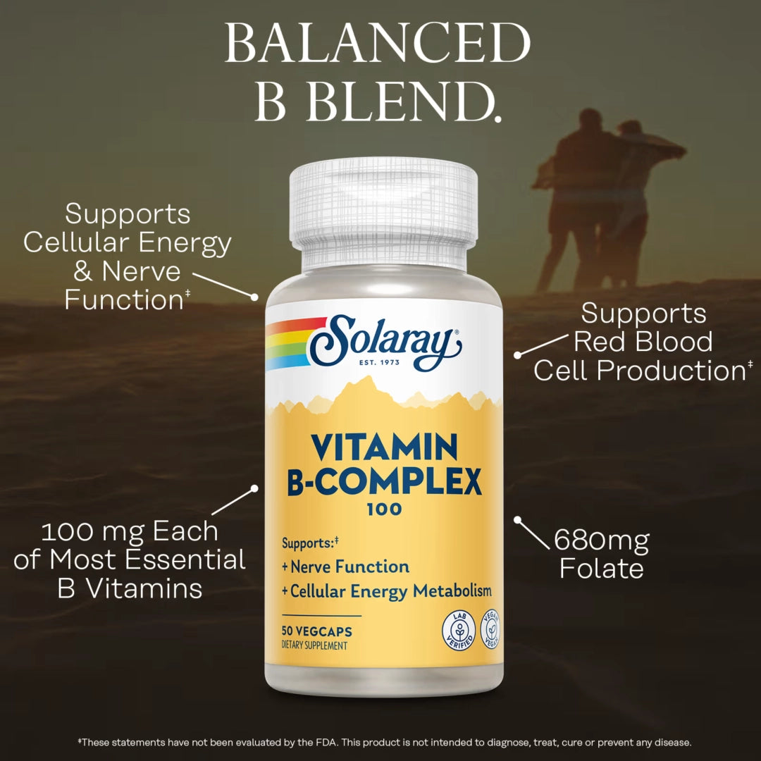 Solaray, Vitamin B-Complex 100, 50 VegCaps