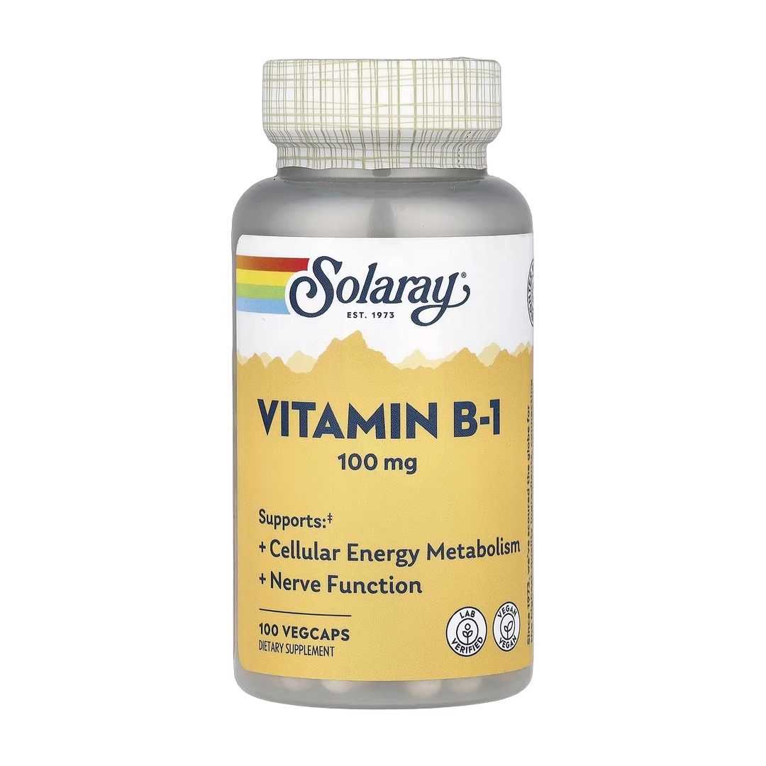 Solaray, Vitamin B-1, 100 mg, 100 VegCaps
