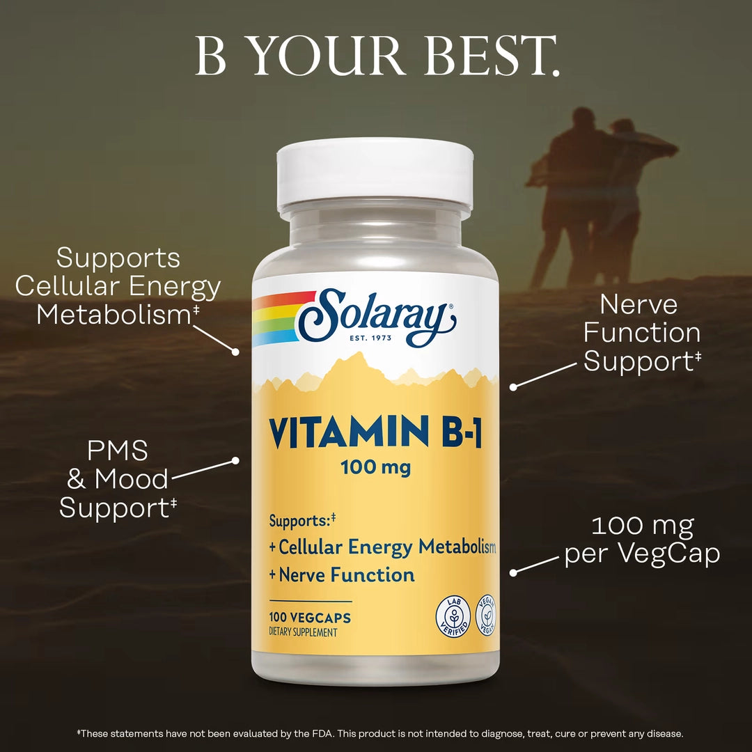 Solaray, Vitamin B-1, 100 mg, 100 VegCaps