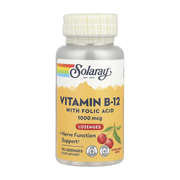 Solaray, Vitamin B-12 with Folic Acid Lozenges, Natural Cherry, 1,000 mg, 90 Lozenges